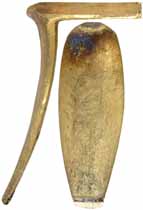 Lebanon Township buttplate, sand cast brass

Overall 4-1/2", width 1-5/8", comb 2-1/2"